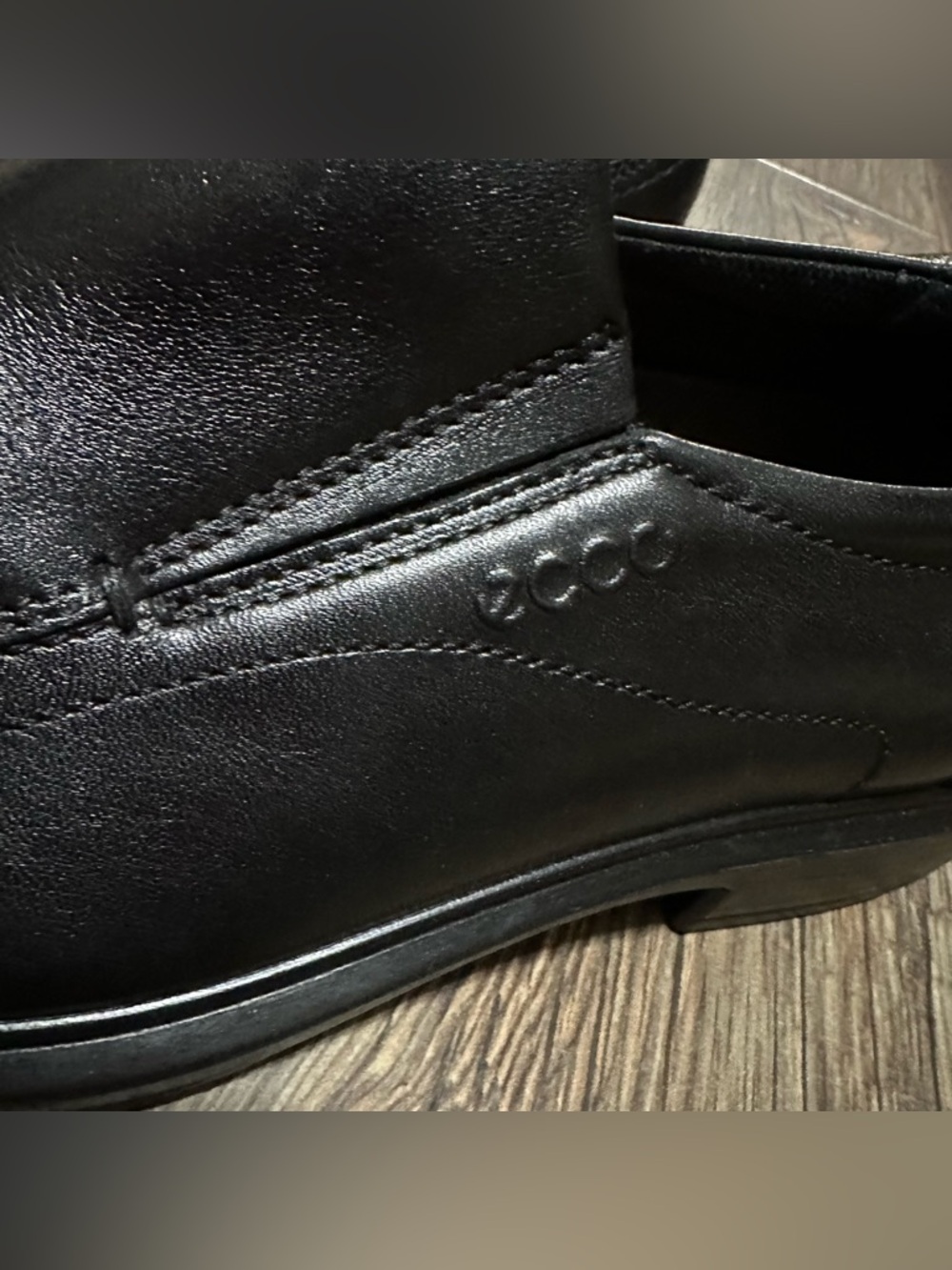 Ecco men’s 44 black slip on dress shoes loafers - Picture 2 of 9